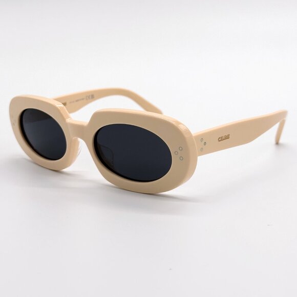 NEW CELINE CL40276U 25A WOMEN IVORY SMOKE SUNGLASSES CELINE - Picture 7 of 14